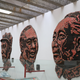 Portraits of Chairman Mao made by hundreds of badges from the Cultural Revolution.